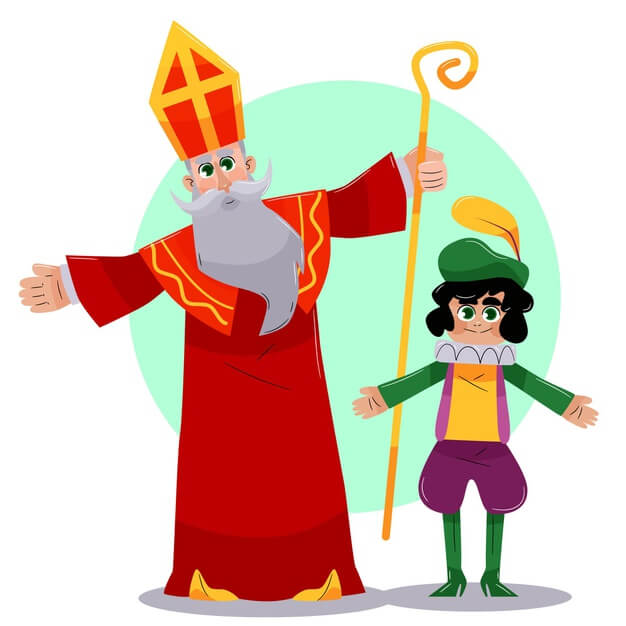 sinterklaas en zwarte piet met mondkapje